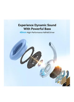 EDIFIER Wireless On-Ear Headphones, 30H Battery, Minimalist design, Powerful Bass, Built-In Microphone, Fast Charge Blue  - Image 2