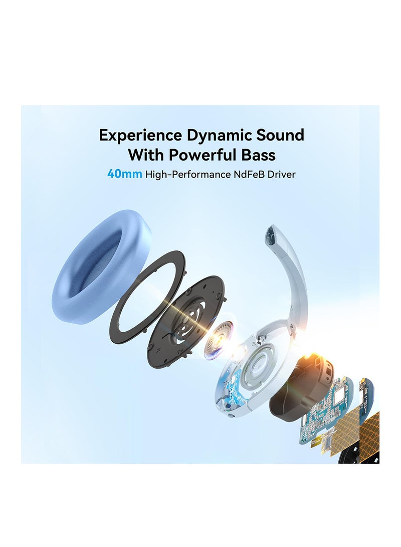 EDIFIER - Wireless On-Ear Headphones, 30H Battery, Minimalist design, Powerful Bass, Built-In Microphone, Fast Charge Blue - Image 1