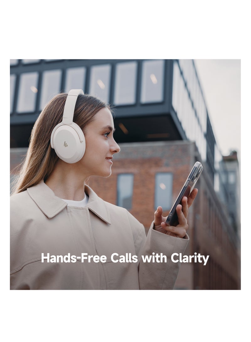 EDIFIER - Wireless Over-Ear Bluetooth Headphones – Hi-Res Sound, 40mm Dynamic Drivers, Titanium-Coated Diaphragm, 56H Battery Life, Adjustable Comfort Fit, Ultra-Low Latency Game Mode, Wired & Wireless Use Ivory - Image 1
