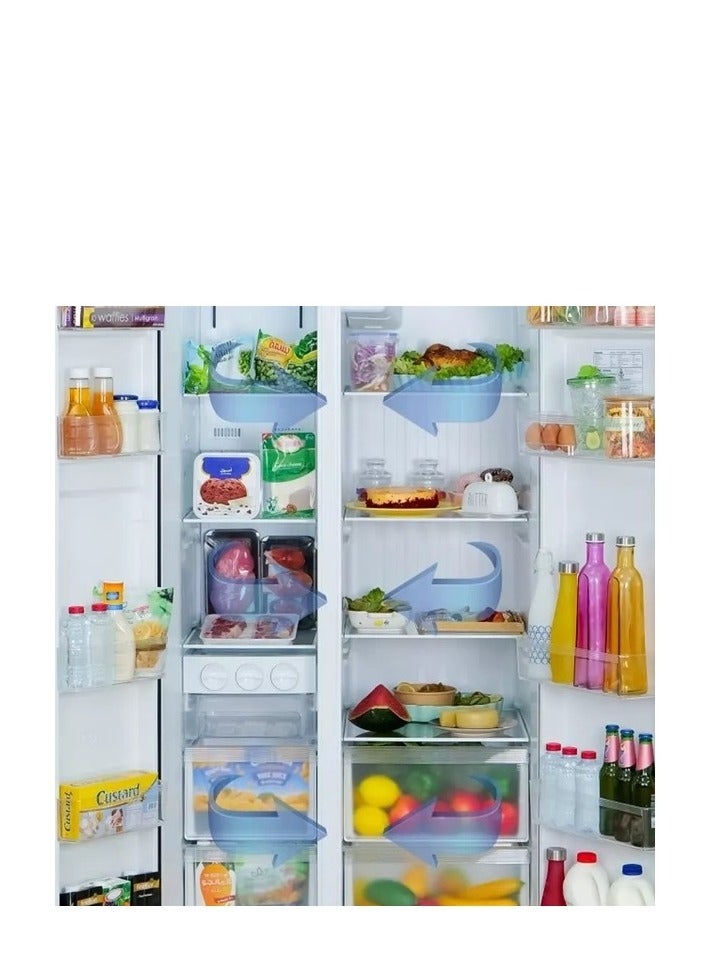 Panasonic Side by Side, 20.8 Cu.Ft, Inverter, Silver Glass - 588 L 950 W NR-BS782GKSA Silver - Image 3