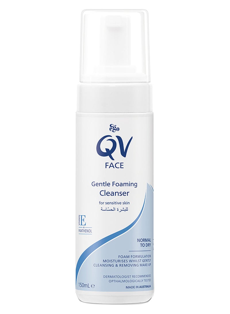 QV Gentle Foaming Face Cleanser & Make-Up Remover for Sensitive Skin (150ml) -  Soap-Free, pH Balanced, with Safflower Oil & Vitamin E 150ml - Image 1