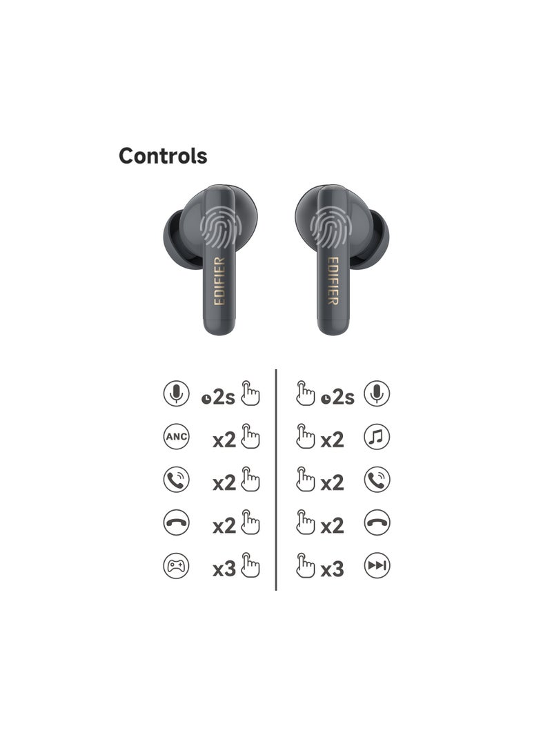 EDIFIER - X5 pro Active Noise Cancelling Bluetooth Earbuds, 31H Playtime, AI-Enhanced Calls, Fast Charge, IP55 Waterproof, Powerful bass, Low Latency Game Mode Grey - Image 1