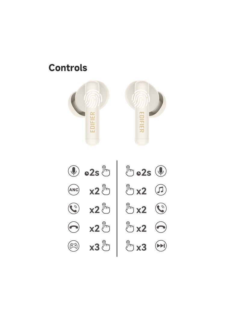 EDIFIER - X5 Pro Active Noise Cancelling Bluetooth Earbuds – 31H Playtime, AI-Enhanced Calls, Fast Charge, IP55 Waterproof, Powerful Bass, Low Latency Mode - Pro Ivory - Image 1