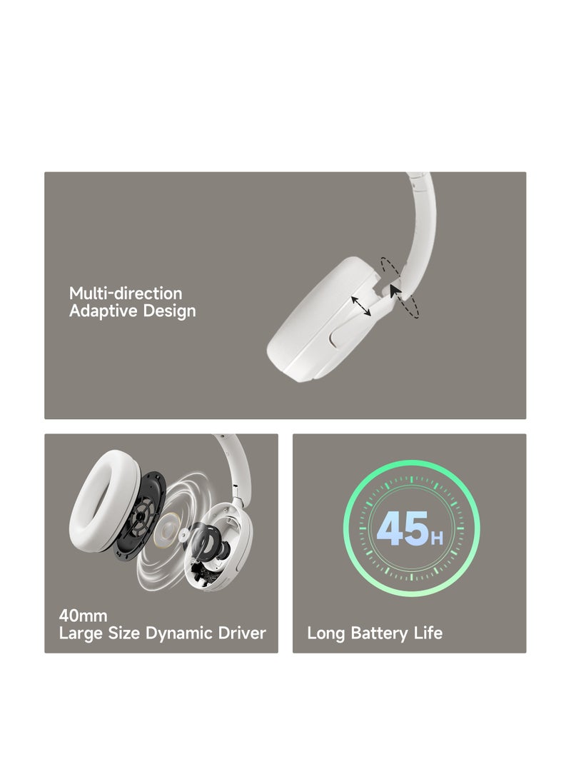EDIFIER - Wireless Over-Ear Bluetooth Headphones – Bluetooth 5.4, Foldable & Lightweight, 45H Battery Life, 40mm Drivers, Low Latency Grey - Image 1