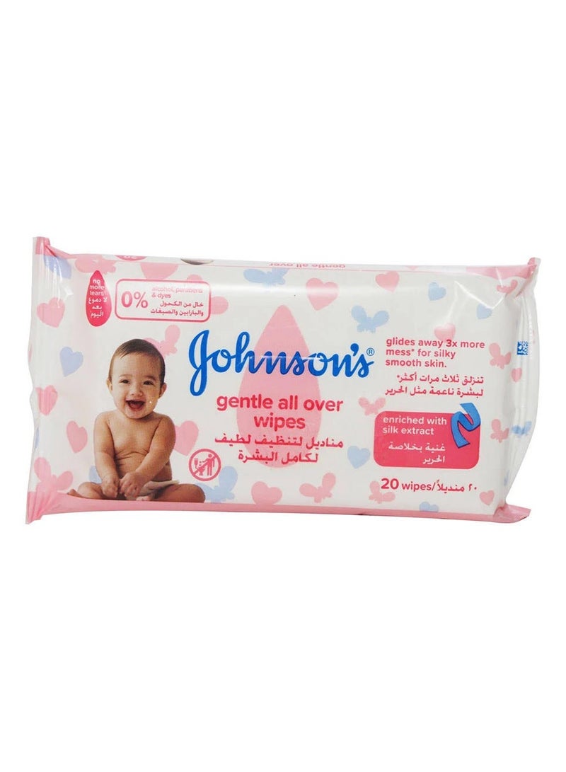 Johnson's Gentle All Over Baby 20 Wipes  - Image 1
