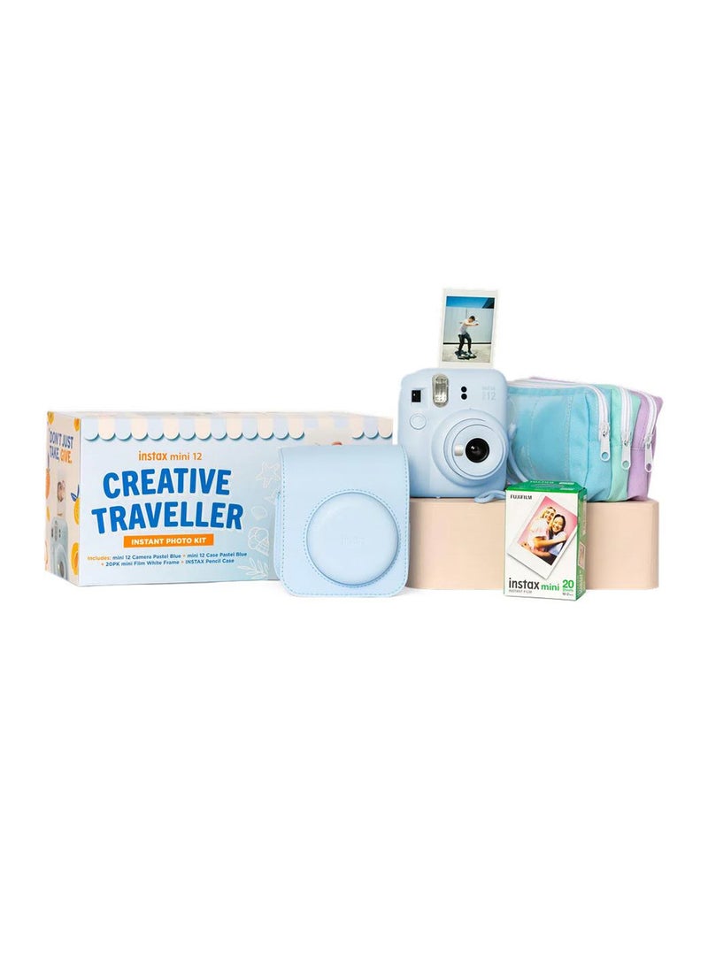 FUJIFILM Instax Mini12 Creative Traveller Instant Photo Kit (Pastel Blue)  - Image 1