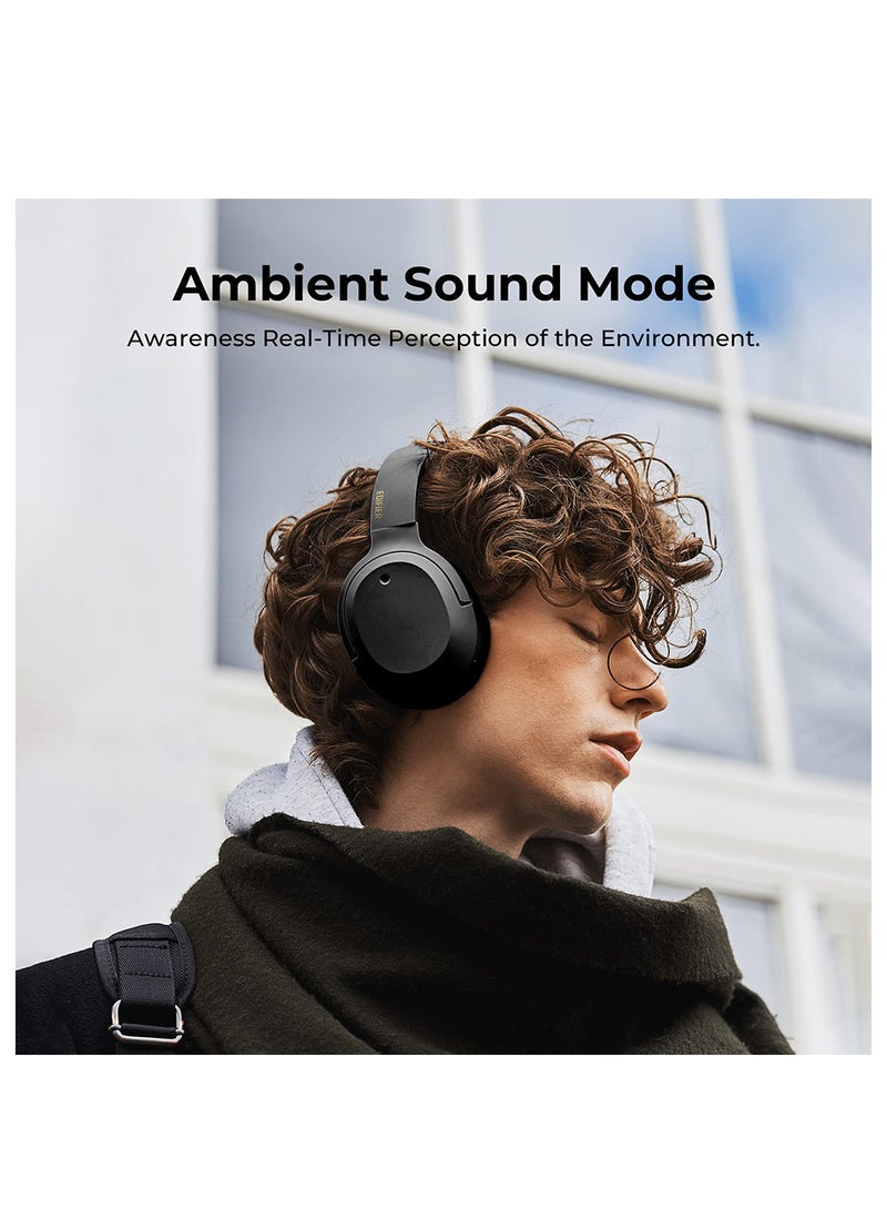 EDIFIER Hybrid Active Noise Cancelling Headphones - LDAC Codec - Hi-Res Audio Wireless & Wired - Fast Charge - 49H Playtime - Over Ear Bluetooth V5.2 Headphones Black  - Image 3