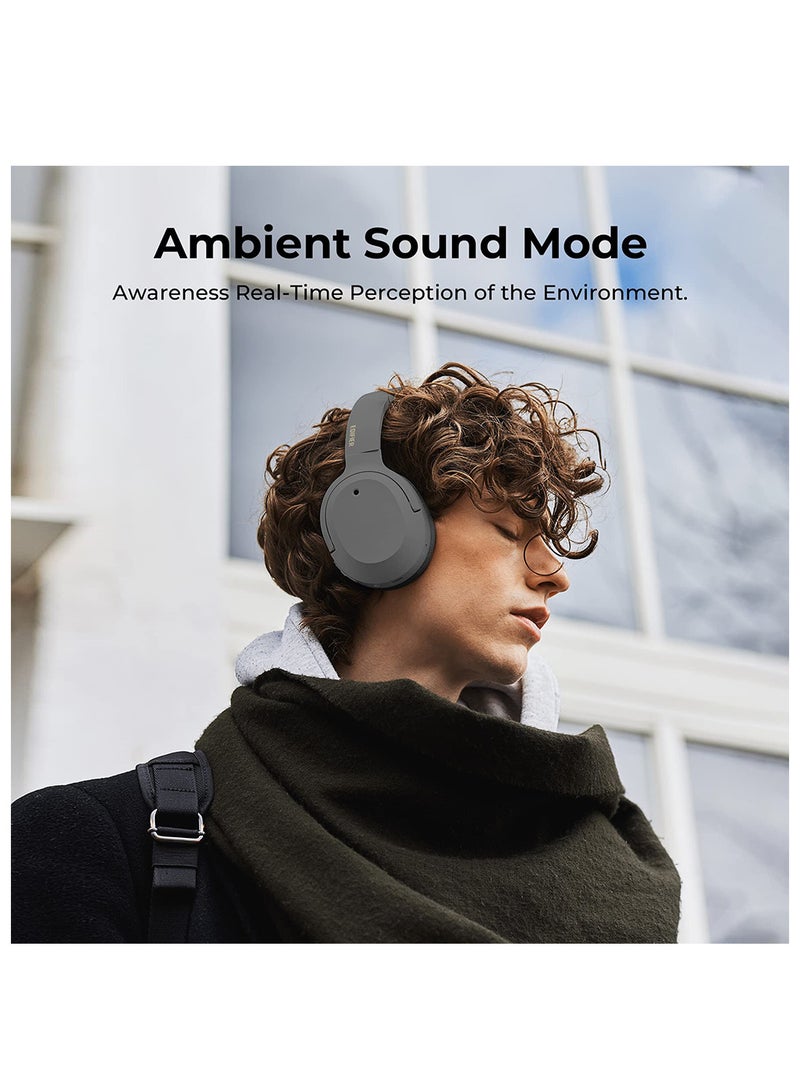 EDIFIER Hybrid Active Noise Cancelling Headphones - LDAC Codec - Hi-Res Audio Wireless & Wired - Fast Charge - 49H Playtime - Over Ear Bluetooth V5.2 Headphones Grey - Image 3