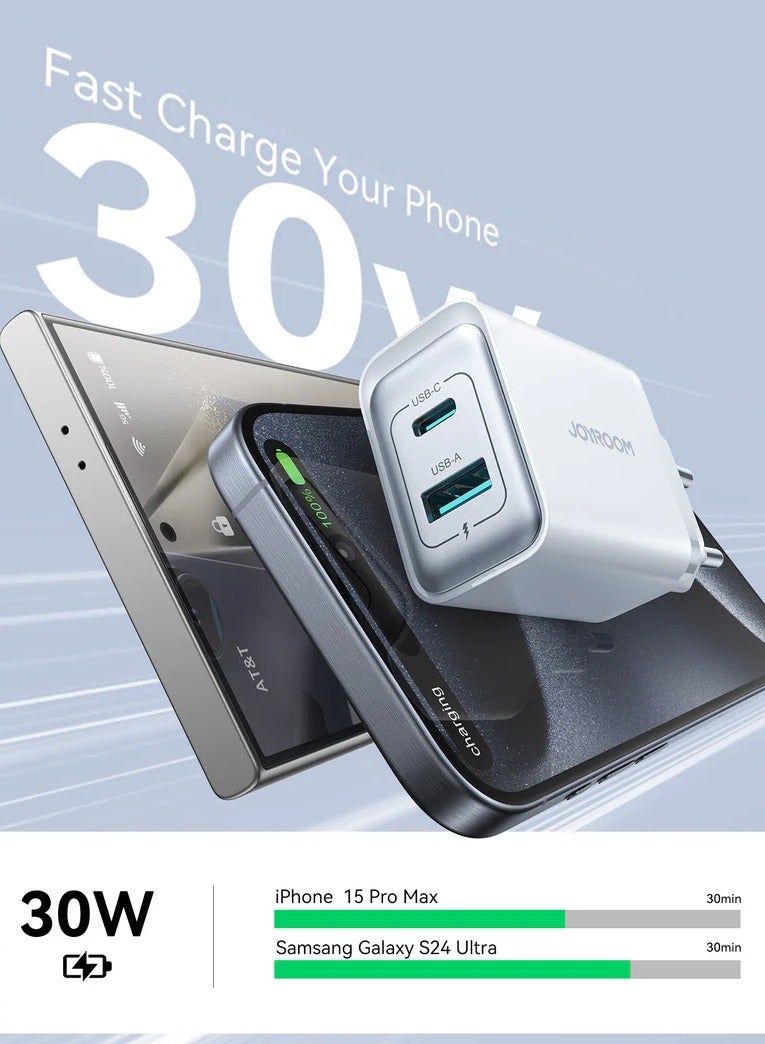 JOYROOM - JR-TCF15 30W Dual-Port (A+C) Charger White - Image 1