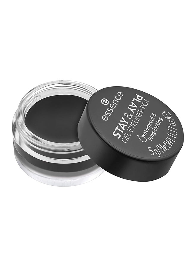 Essence Stay & Play Gel Eyeliner Pot 01 Black  - Image 1