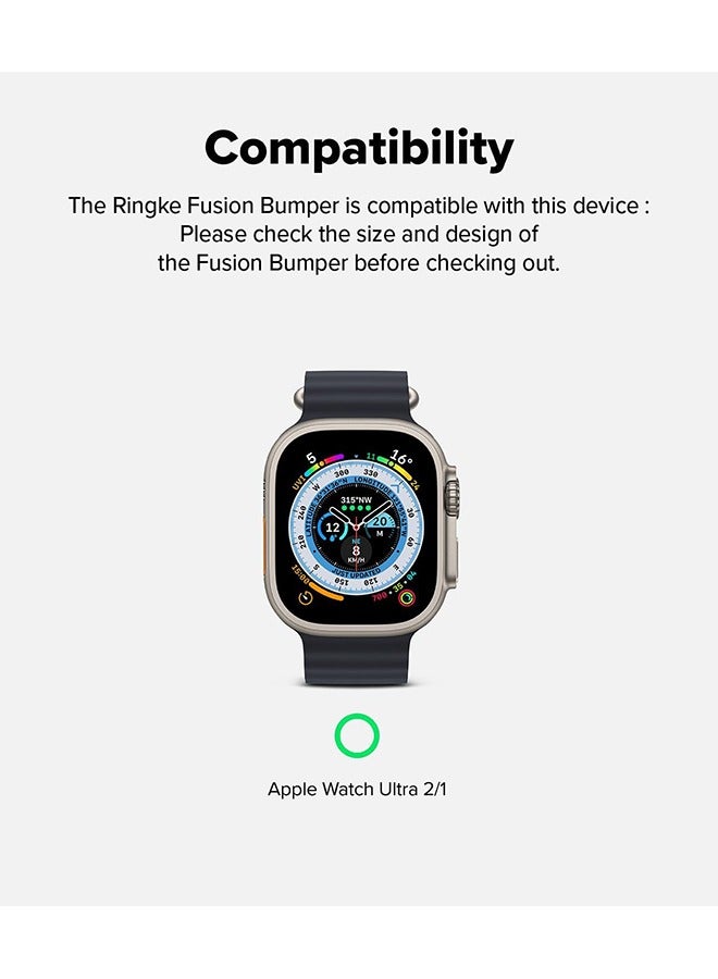 Ringke Fusion Bumper For Apple Watch Ultra 2 / 1 Case, Frame Protection Double Layered PC TPU Transparent Color Lightweight Cover for Watch Case- White  - Image 2