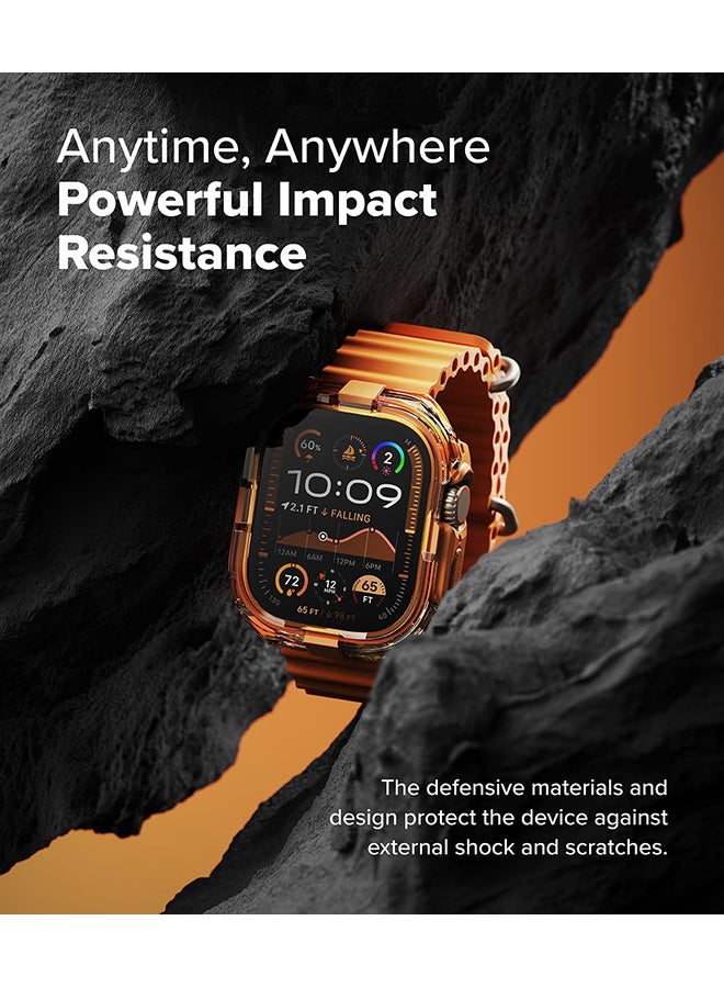 Ringke - Fusion Bumper For Apple Watch Ultra 2 / 1 Case, Frame Protection Double Layered PC TPU Transparent Color Lightweight Cover forWatch Case- Neon Orange - Image 1