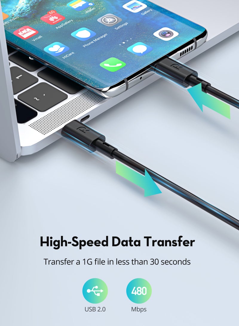 راف باور كابل RAVPower من نوع C إلى نوع C بطول 30 سم - أسود - Image 3