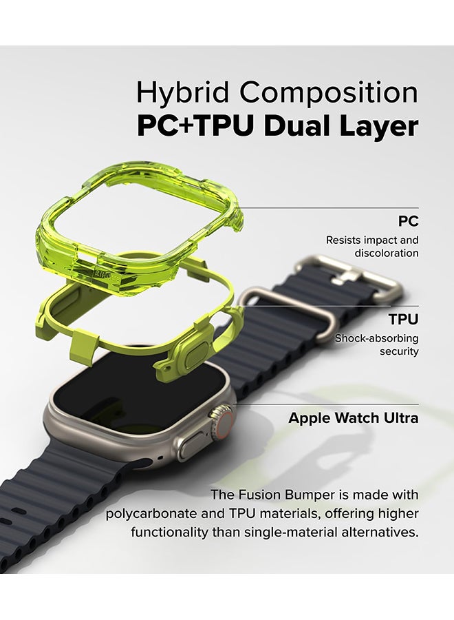 Fusion Bumper For Apple Watch Ultra 2 / 1 Case, Frame Protection Double Layered PC TPU Transparent Color Lightweight Cover for Watch Case- Neon Green - pnsku/N70131782V/45/_/1732795285/49d15009-834d-4c7f-a821-e256aee74d31