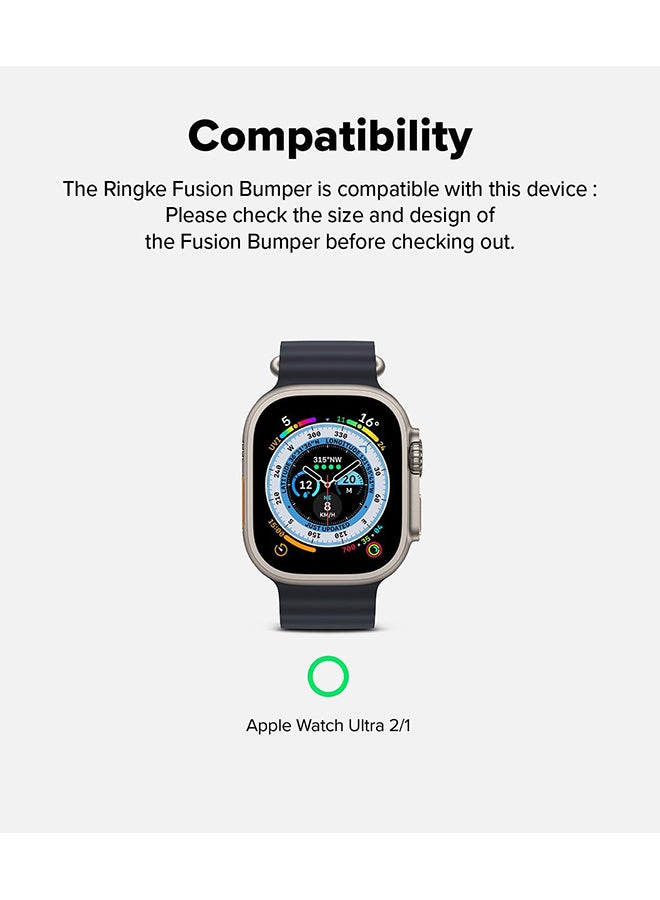 رينجك حماية فوسيون لساعة آبل ألترا 2 / 1، غلاف واقي مزدوج الطبقات من PC TPU شفاف وخفيف الوزن للساعة- - Image 2