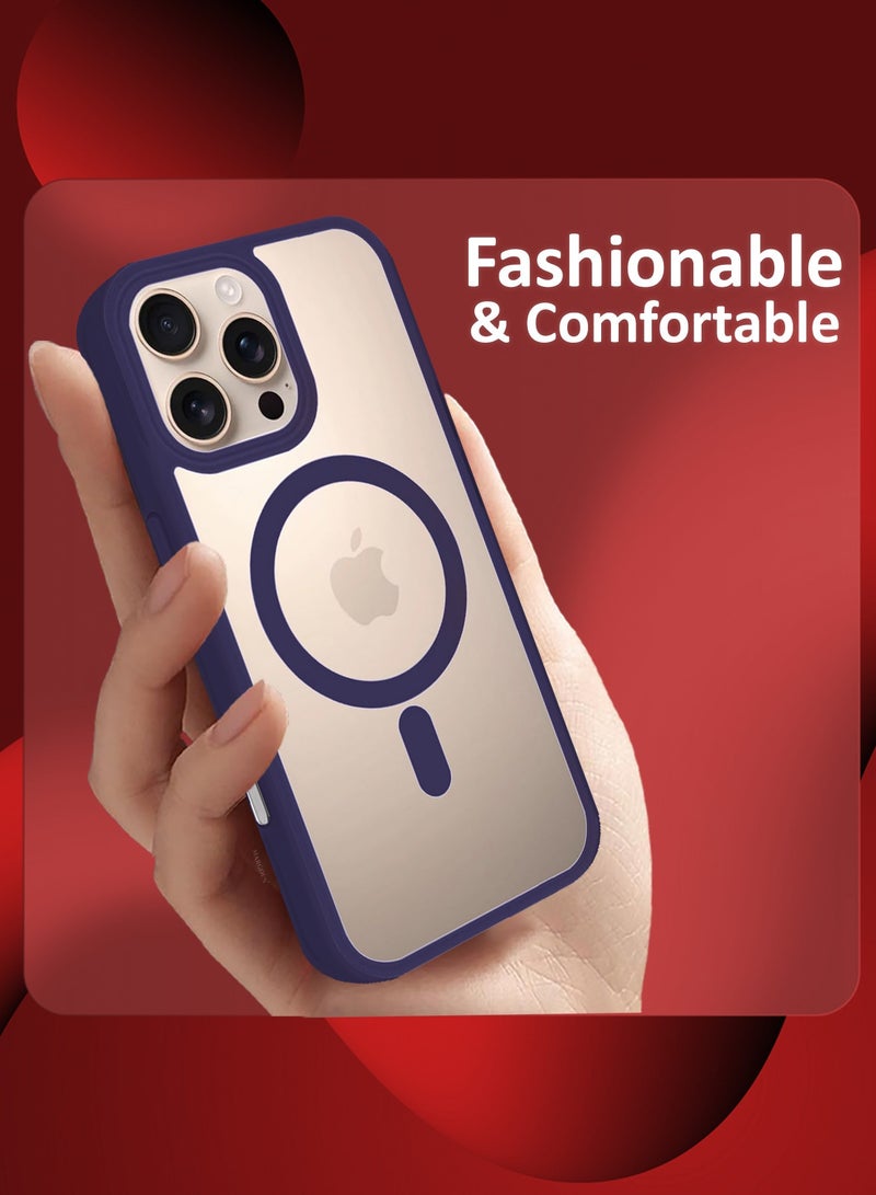 MARGOUN (for iPhone 16 Pro)  3Packs Magsafe Case Cover Sidecolor Magnetic Strong Shockproof Protective Slim Thin Translucent Cover with 2 Screen Protectors Deep Purple-3 - Image 2