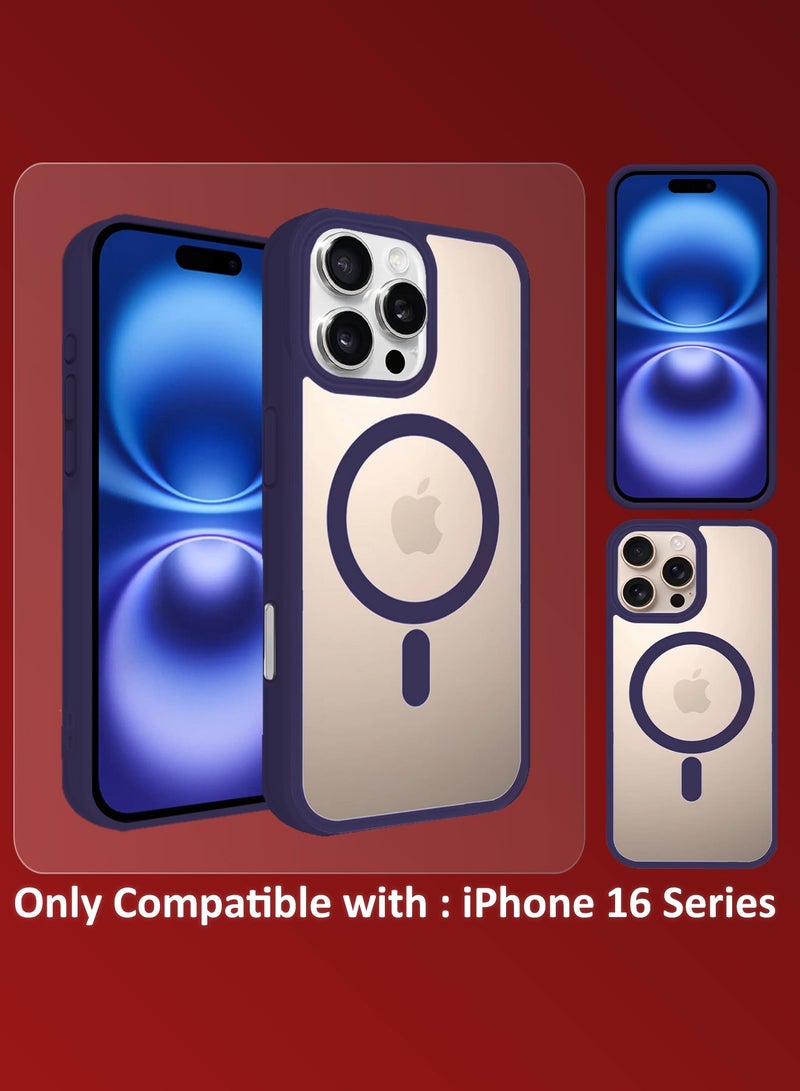 MARGOUN (for iPhone 16 Pro)  3Packs Magsafe Case Cover Sidecolor Magnetic Strong Shockproof Protective Slim Thin Translucent Cover with 2 Screen Protectors Deep Purple-3 - Image 3