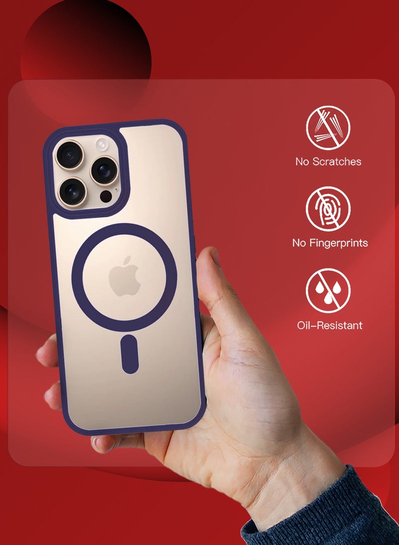 MARGOUN (for iPhone 16 Pro)  3Packs Magsafe Case Cover Sidecolor Magnetic Strong Shockproof Protective Slim Thin Translucent Cover with 2 Screen Protectors Deep Purple-3 - Image 5