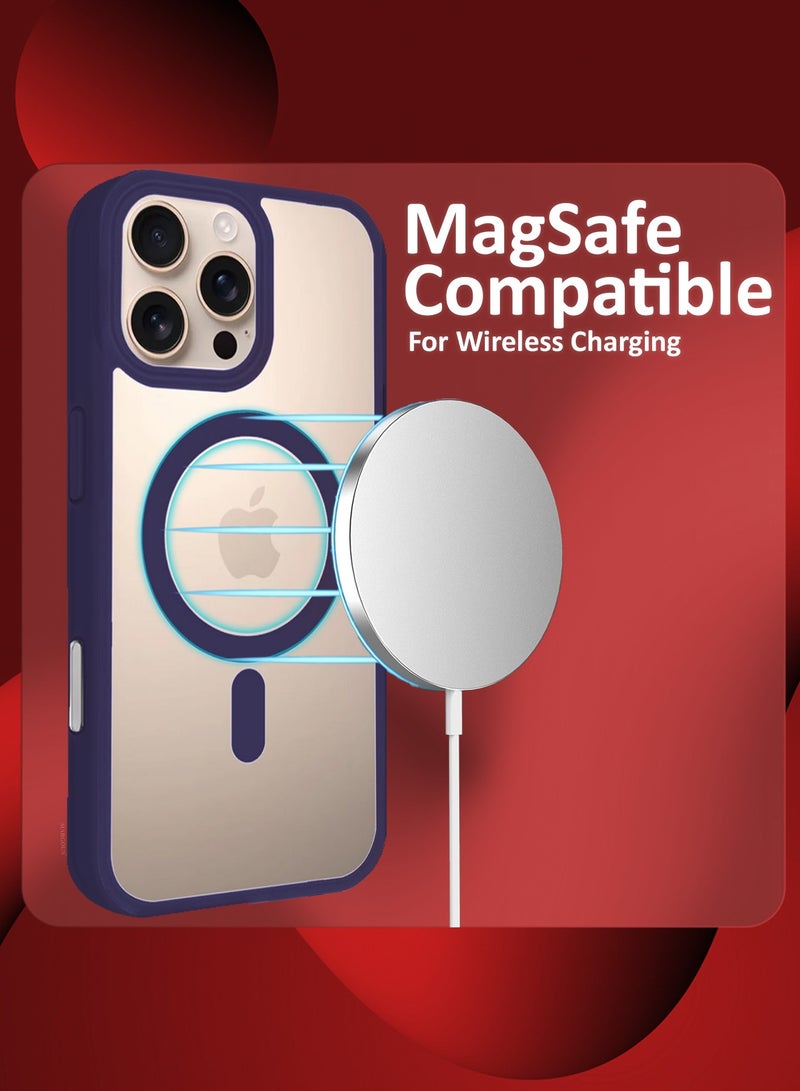 MARGOUN (for iPhone 16 Pro)  3Packs Magsafe Case Cover Sidecolor Magnetic Strong Shockproof Protective Slim Thin Translucent Cover with 2 Screen Protectors Deep Purple-3 - Image 4