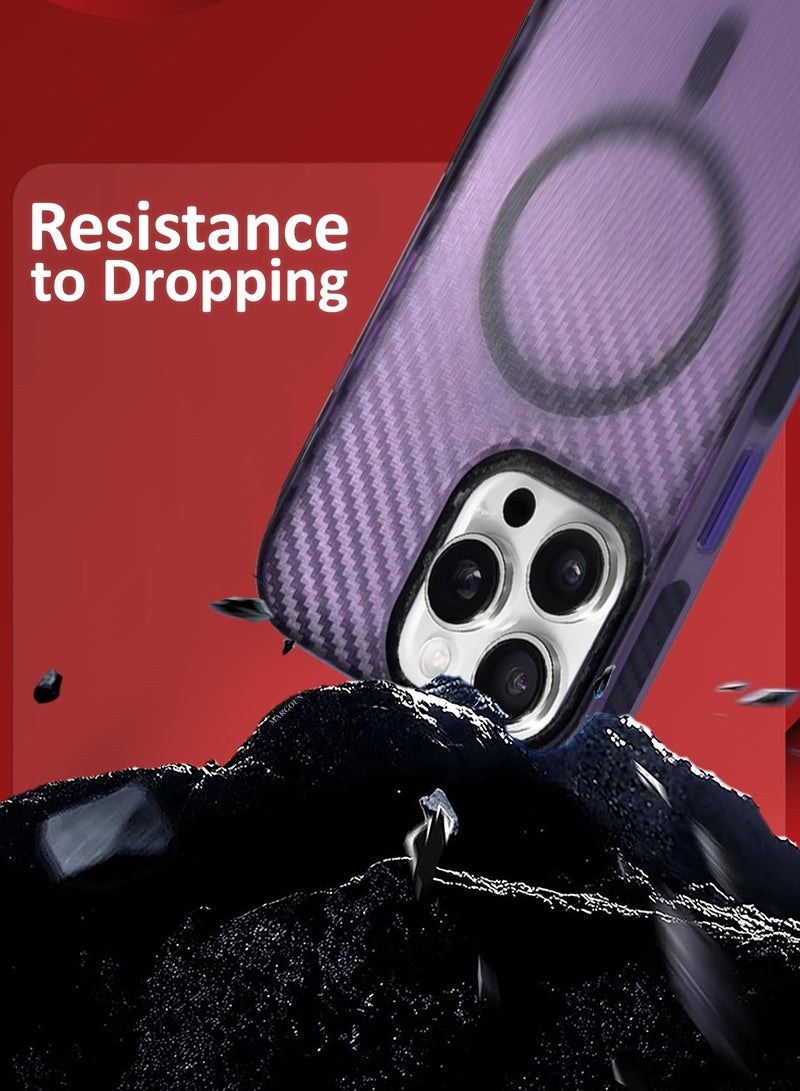 مارجون (لـ iPhone 16 Pro Max) غلاف ماغسيف من ألياف الكربون مغناطيسي قوي مضاد للصدمات رقيق شفاف غير لامع - Image 2