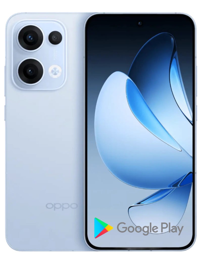 OPPO - Reno 13 Mobile 16GB+256GB Galaxy Blue features a 6.7-inch FHD+ AMOLED display with a 120Hz refresh rate, a 240Hz touch sampling rate, a 2,160Hz PWM dimming rate, Mediatek Dimensity 8350 chipset with Google play Chinese version - Image 1