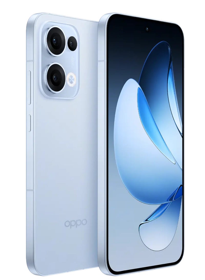 OPPO - Reno 13 Mobile 16GB+256GB Galaxy Blue features a 6.7-inch FHD+ AMOLED display with a 120Hz refresh rate, a 240Hz touch sampling rate, a 2,160Hz PWM dimming rate, Mediatek Dimensity 8350 chipset with Google play Chinese version - Image 1