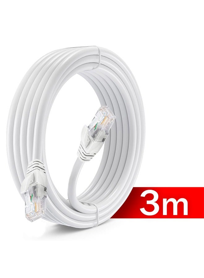 MARGOUN 2Packs CAT 6 RJ45 ethernet Patch Internet Cable with Gold platted Connectors onductor 24 AWG Supports Upto 1000mbps Speed 3 Meters (10 feet) Length White-2  - Image 2