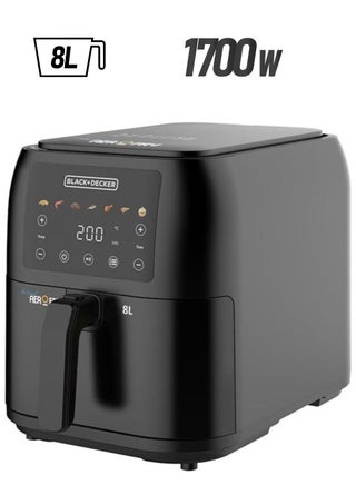 Black & Decker 1700W Air Fryer - 8L Capacity, Digital Touch Control, 7 Preset Functions, Adjustable Temp Timer, Rapid Air Convection, Shake Alert, Removable Crisper Plate - SAF80-B5 8 L 1700 W SAF80-B5 black - pnsku/N70131919V/45/_/1739808204/6a6a6708-c1a5-4080-83e8-754fde6a9e1e