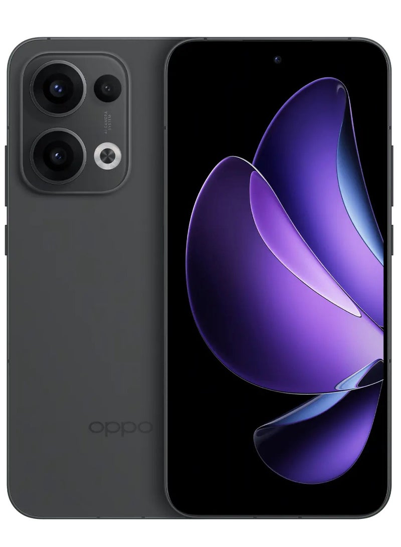 OPPO - Reno 13 Mobile 16GB+256GB Midnight Black features a 6.7-inch FHD+ AMOLED display with a 120Hz refresh rate, a 240Hz touch sampling rate, a 2,160Hz PWM dimming rate, Mediatek Dimensity 8350 chipset with Google play Chinese version - Image 1