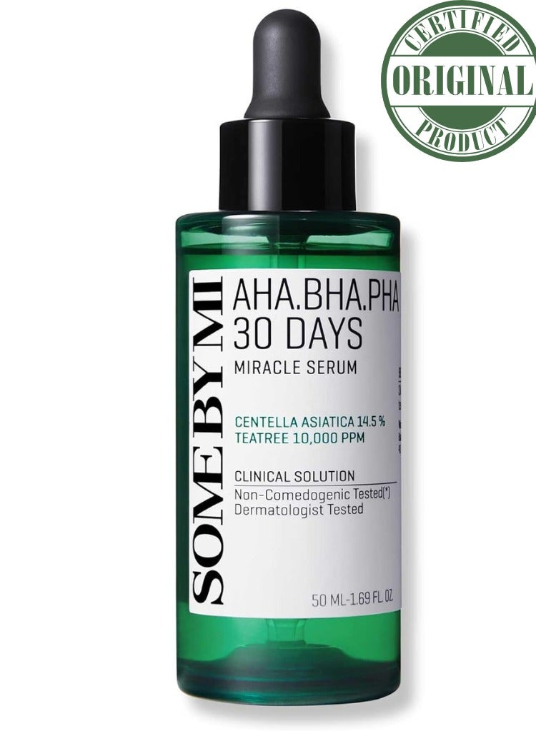 Some by Mi SOME BY MI AHA BHA PHA 30 Days Miracle Serum - 1.69Oz, 50ml - Daily Skin Prep Korean Serum for Removing Blackhead - Pore and Sebum Care Face Serum with Skin Calming and Soothing - Korean Skin Care 50ml  - Image 1