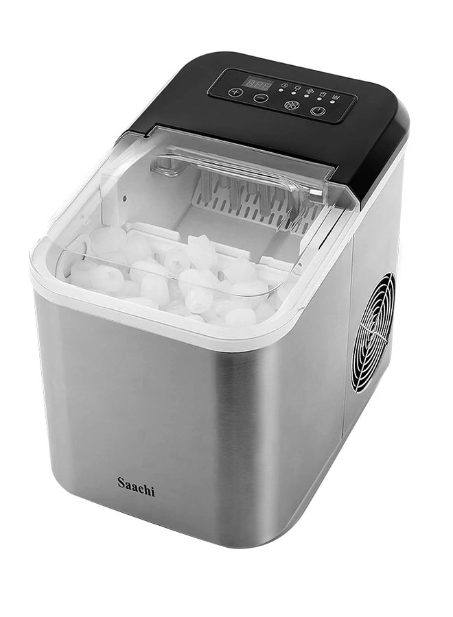 ساتشي Electric Ice Maker, 1.6 Liters Water Tank Capacity, Dispenses 9pcs Bullet-shaped Ice every 6 minutes, 15 Kgs Ice in 24 Hours, Removable Ice Basket 1.6 L 130 W NL-IM-451-ST Silver  - Image 1