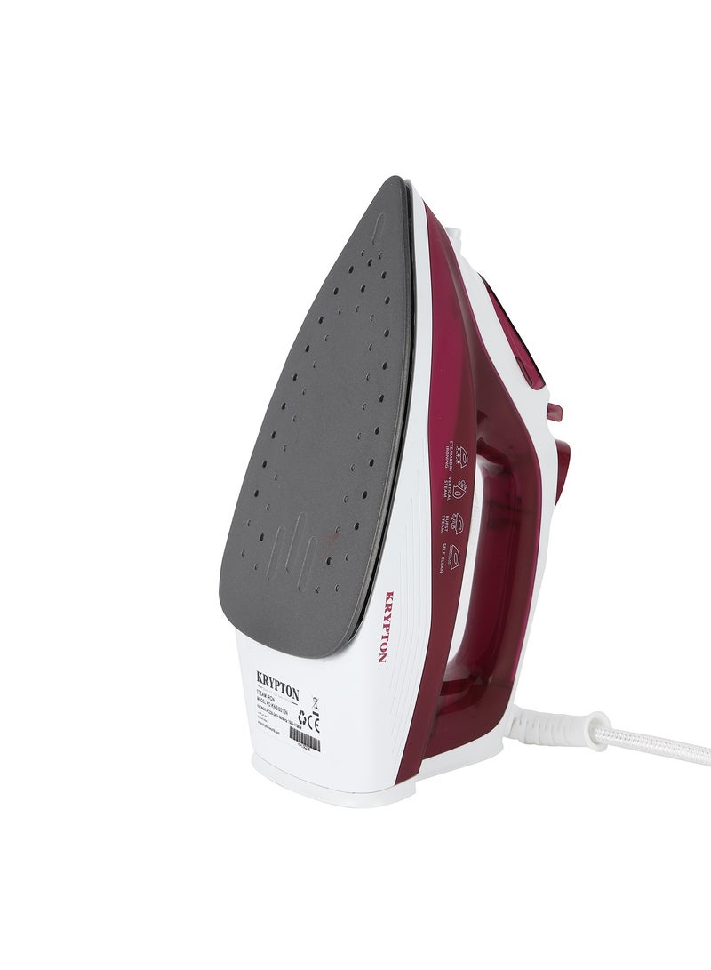 كريبتون - Steam Iron | Dry Steam Ironing Box with Nonstick Soleplate | Compact and Handy Design with Multiple Functions | 210 ml Water Tank, Suitable for All Kinds of Fabric, 1700 W Power | 2 Years Warranty 210 ml 1700 W KNSI6015 White/Magenta - Image 1