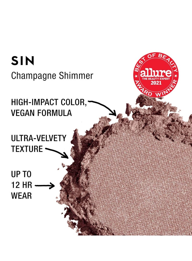 Urban Decay 24/7 Longwear Eyeshadow Single, High-Pigment Eye Shadow Compact, Smooth & Blendable Colors, Crease-free, Matte Satin Shimmer & Metallic Finishes, Cruelty-free, Vegan - 0.06 oz Sin (champagne shimmer)  - Image 2