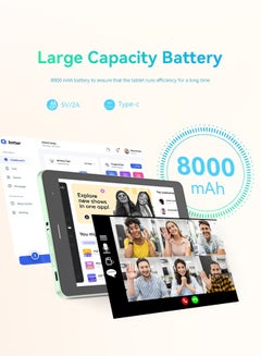 C idea 8 inch tablet Android 14 with SIM and keyboard 512GB Expandable WIFI tablet For Teenagers CM828 Green  - Image 5