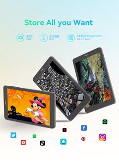 C idea 8 inch tablet Android 14 with SIM and keyboard 512GB Expandable WIFI tablet For Teenagers CM828 black  - Image 4