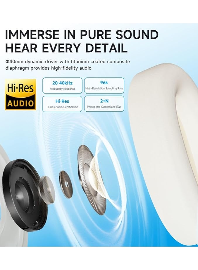 EDIFIER - W800BT Pro -44dB Hybrid Active Noise Cancelling Headphones, Wireless Over Ear Headphones with Bluetooth 5.4, Hi-Res Audio, AI Clear Call, Custom EQ via App, Foldable Design, 253g Comfort Black - Image 1