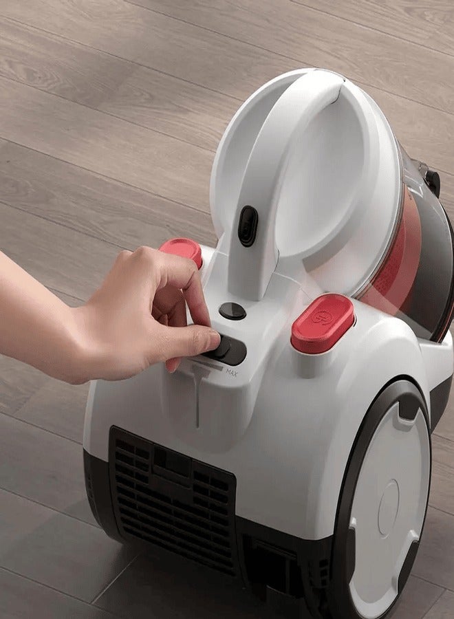 Deerma DEM - Horizontal Vacuum Cleaner, 5M Suction Pipe, 1800W Operating Capacity, 21000 Pa Suction Power, HEPA Filter, 2.5 Liters Dust Box, 82 dB Low Noise Operation and Three Brush Head 1800 W TJ310W White  - Image 3