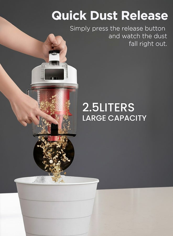 Deerma DEM - Horizontal Vacuum Cleaner, 5M Suction Pipe, 1800W Operating Capacity, 21000 Pa Suction Power, HEPA Filter, 2.5 Liters Dust Box, 82 dB Low Noise Operation and Three Brush Head 1800 W TJ310W White - Image 4