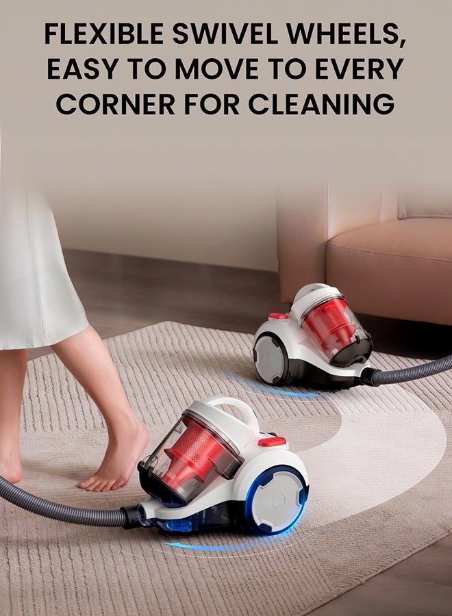 Deerma DEM - Horizontal Vacuum Cleaner, 5M Suction Pipe, 1800W Operating Capacity, 21000 Pa Suction Power, HEPA Filter, 2.5 Liters Dust Box, 82 dB Low Noise Operation and Three Brush Head 1800 W TJ310W White - Image 5
