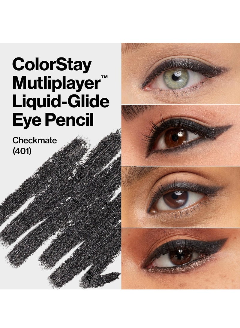 ريفلون ColorStay Multiplayer Liquid-Glide Eyeliner Pencil, Makeup Stocking Stuffers for Women, Waterproof, Smudgeproof, 401, 0.03 oz Checkmate - Image 2