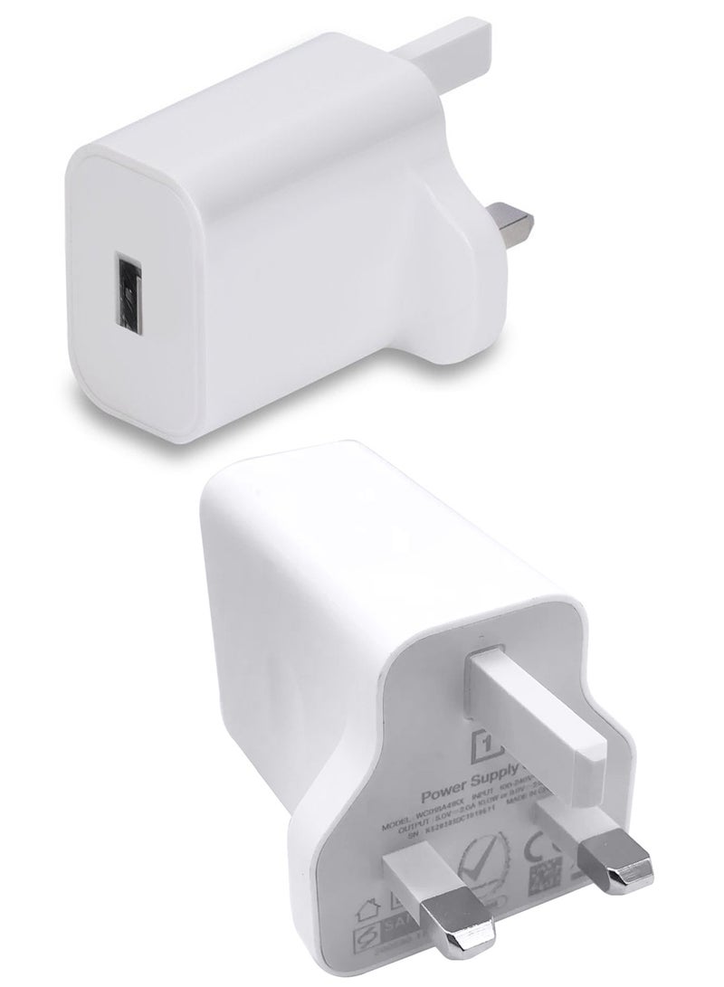 OnePlus Warp Charger 18W UK Adapter USB-A to Type C USB Cable Kit UK White  - Image 2