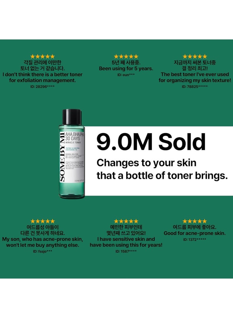 Some by Mi SOME BY MI AHA BHA PHA 30 Days Miracle Toner - 5.07Oz, 150ml - Mild Exfoliating Skin Prep Korean Toner for All Skin Types - Daily Blackhead Removing Pore Minimizer for Face Texture - Korean Skin Care 150ml  - Image 4