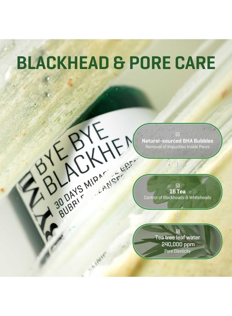 Some by Mi SOME BY MI Bye Bye Blackhead 30 Days Miracle Green Tea Tox Bubble Cleanser - 4.23 Oz, 120g - Korean Face Wash for Removing Blackhead - Daily Pore Minimizer for Face Skin Texture - Korean Skin Care 120grams  - Image 4