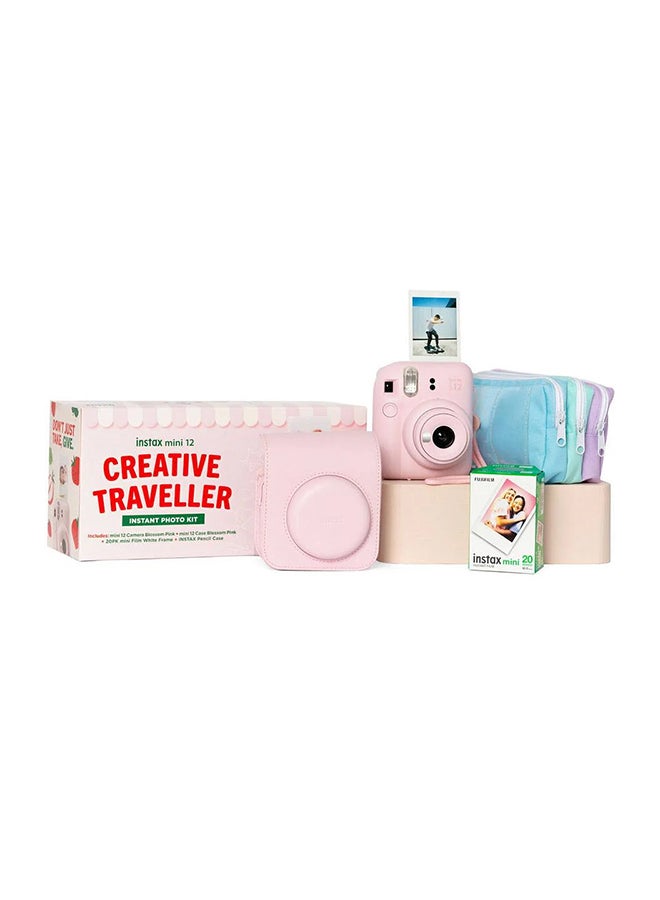 فوجي فيلم Instax Mini 12 Creative Traveller Instant Photo Kit (Blossom Pink)  - Image 1
