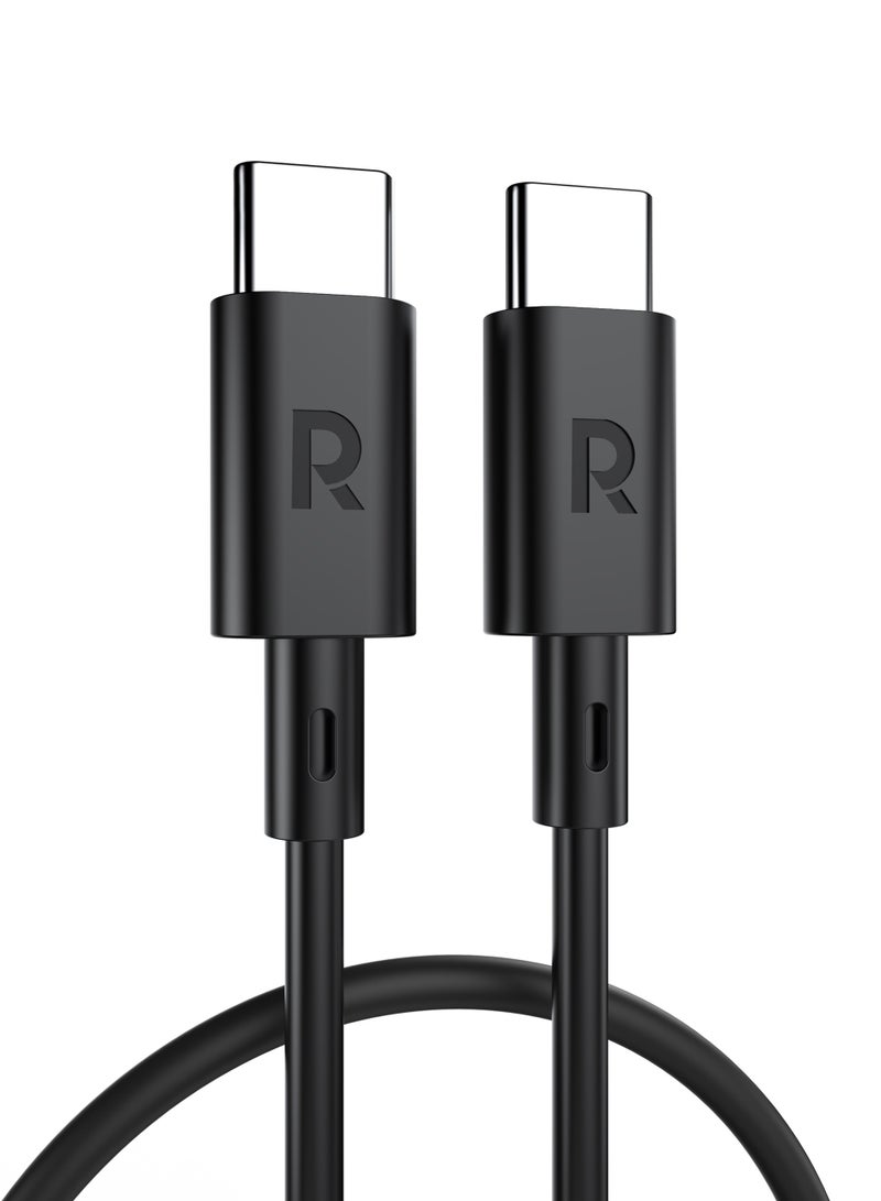 RAVPOWER 60W Type-C to Type-C Cable 60cm - Black  - Image 1