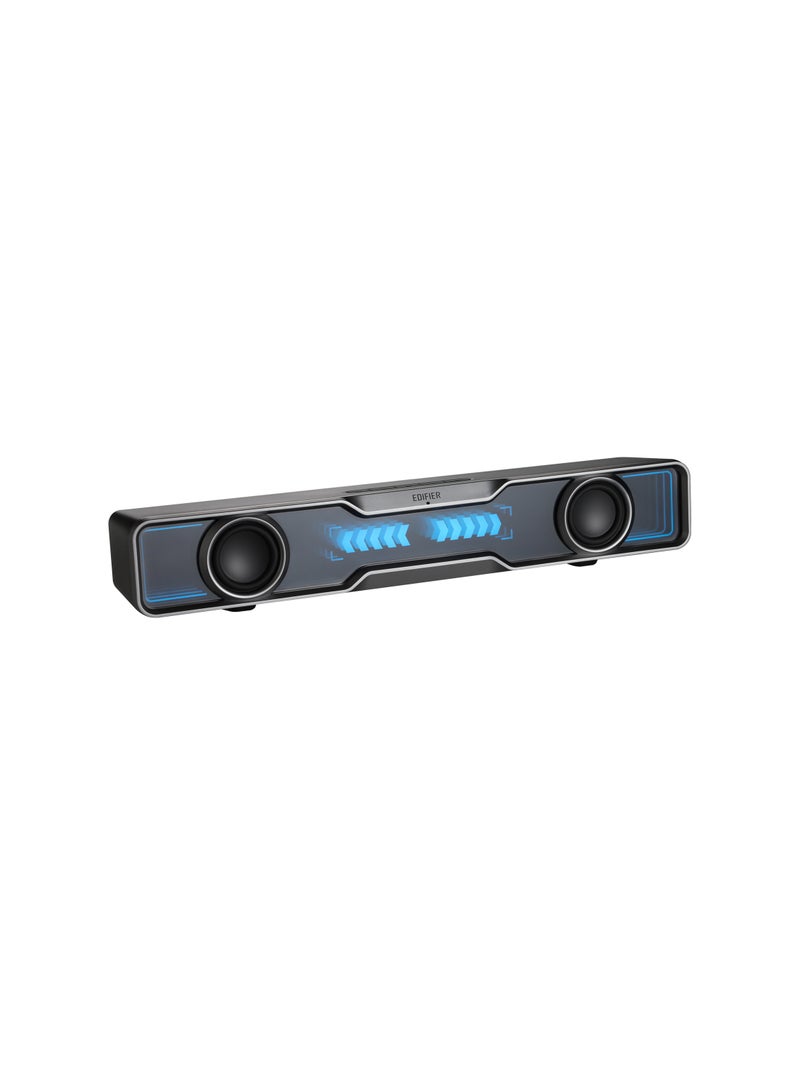 EDIFIER Multimedia Soundbar, Dynamic Lighting, Bluetooth V5.4, Enhanced Bass, Built-in Microphone, Various Sound Effects, Speakers with USB for Desktop PC Laptop Tablet Black  - Image 1