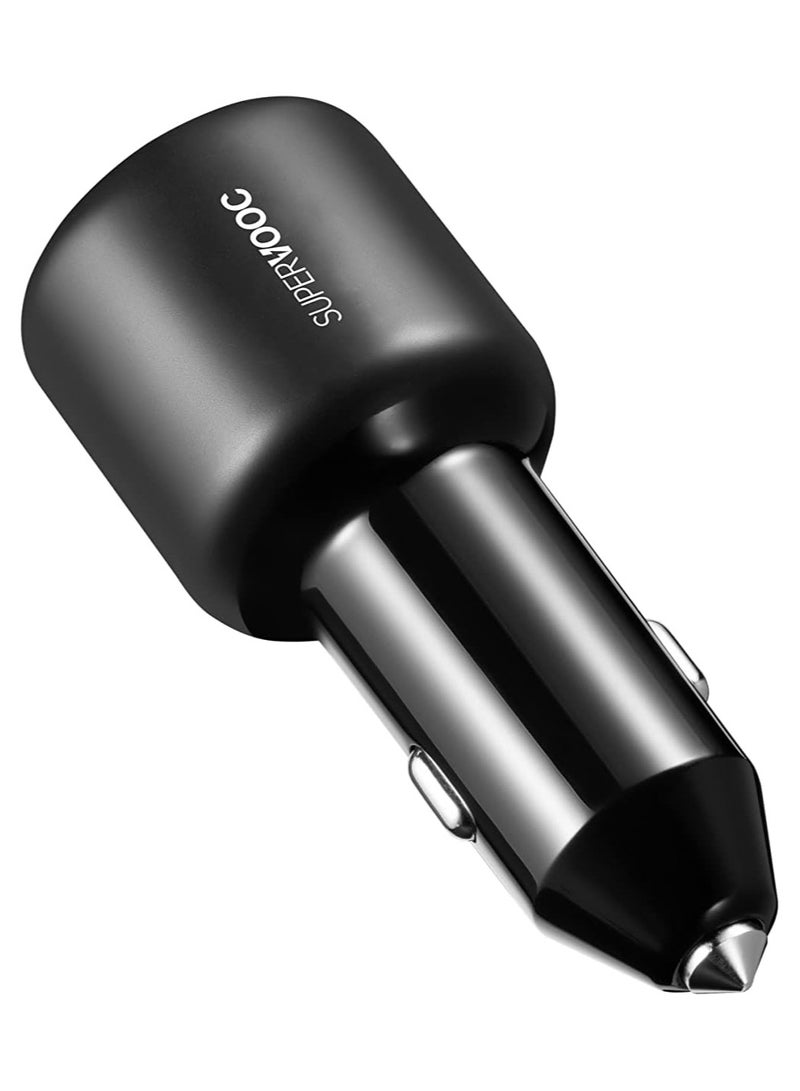 OPPO 80W SuperVooc Car Charger USB-A 80W Max +USB-C 30W Max Black  - Image 3