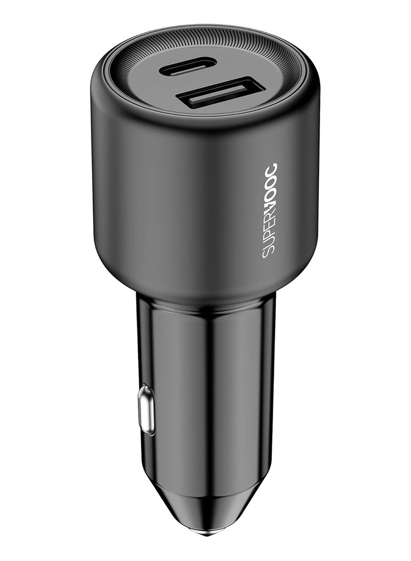 OPPO 80W SuperVooc Car Charger USB-A 80W Max +USB-C 30W Max Black  - Image 4