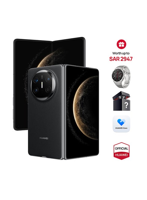 Mate X6 Dual SIM Foldable Smartphone, 12 GB RAM + 512 GB, Black - Middle East Version with [Free HUAWEI WATCH GT 4 Steel + Mystery Box + Extra 6 Months Warranty]