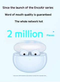 أوبو Enco Air2 New Sound Edition - True Wireless Earbuds with AI Noise Reduction, 13.4mm Drivers, and Up to 35 Hours Battery Life White  - Image 5